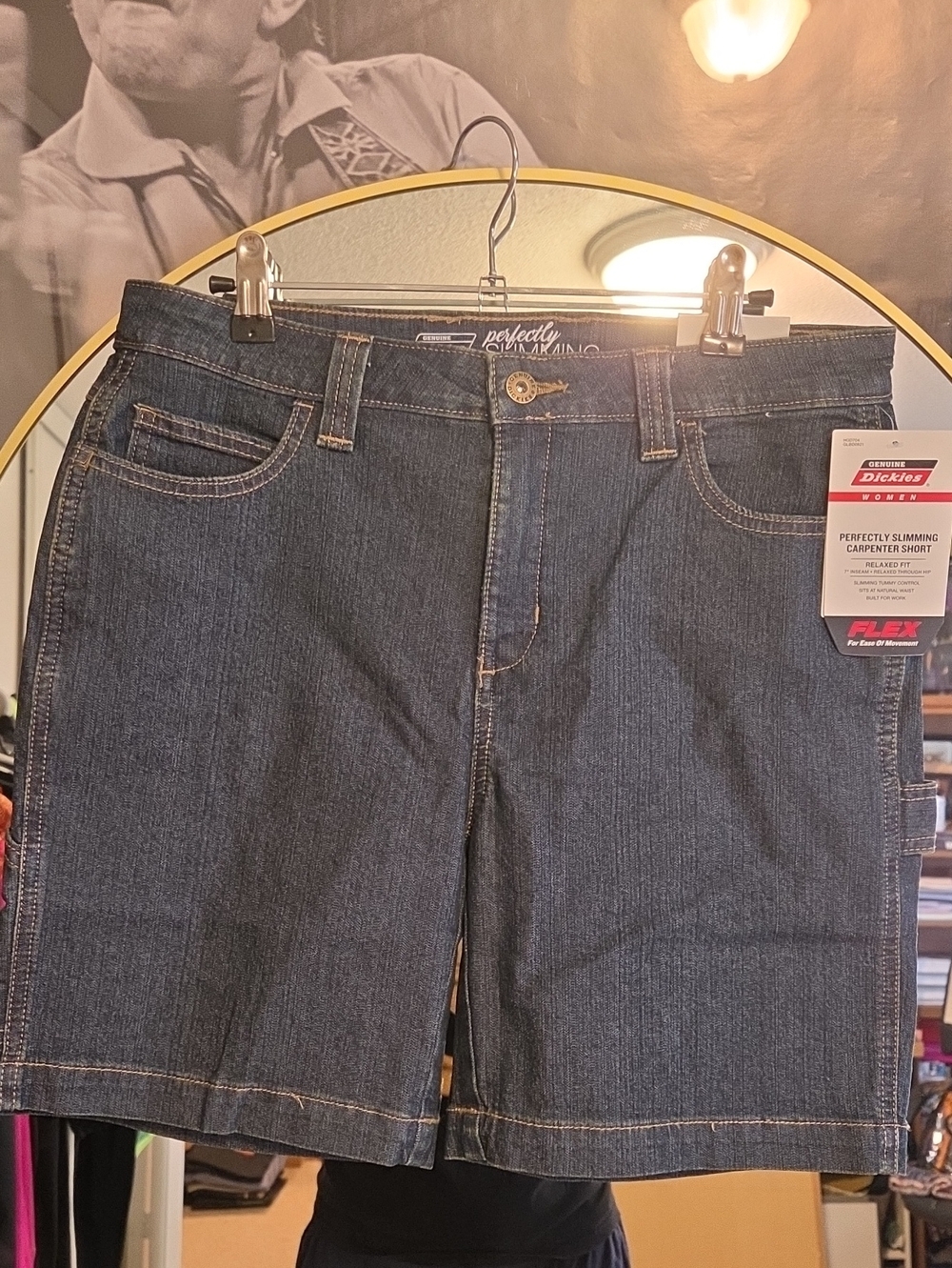 Dickies Denim Dark Blue Perfectly Slimming Carpenter Shorts